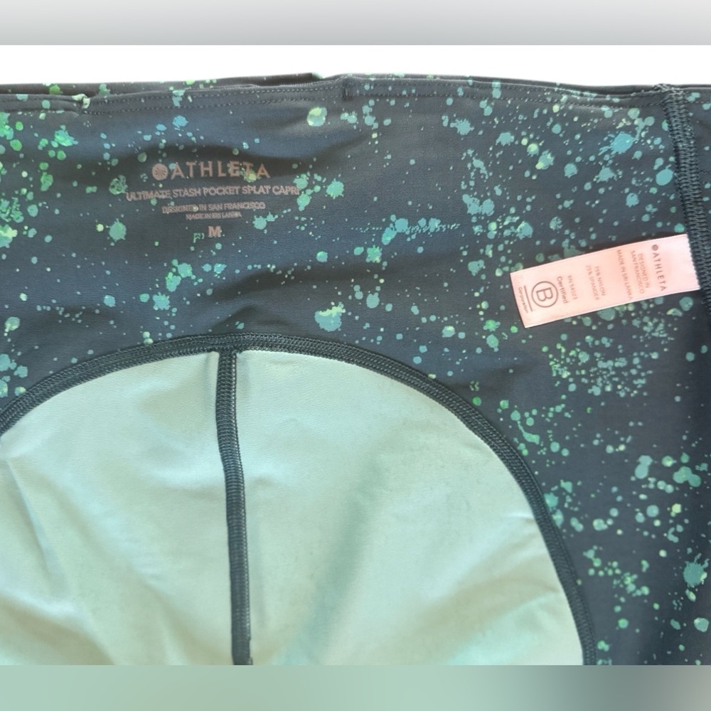 Athleta Ultimate Stash Pocket Splatter Capri, Oceanic Teal - Picture 9 of 10
